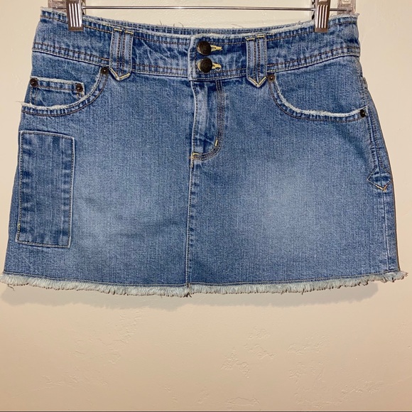 So Real So Right Denim Raw Hem Mini Skirt - Picture 1 of 4